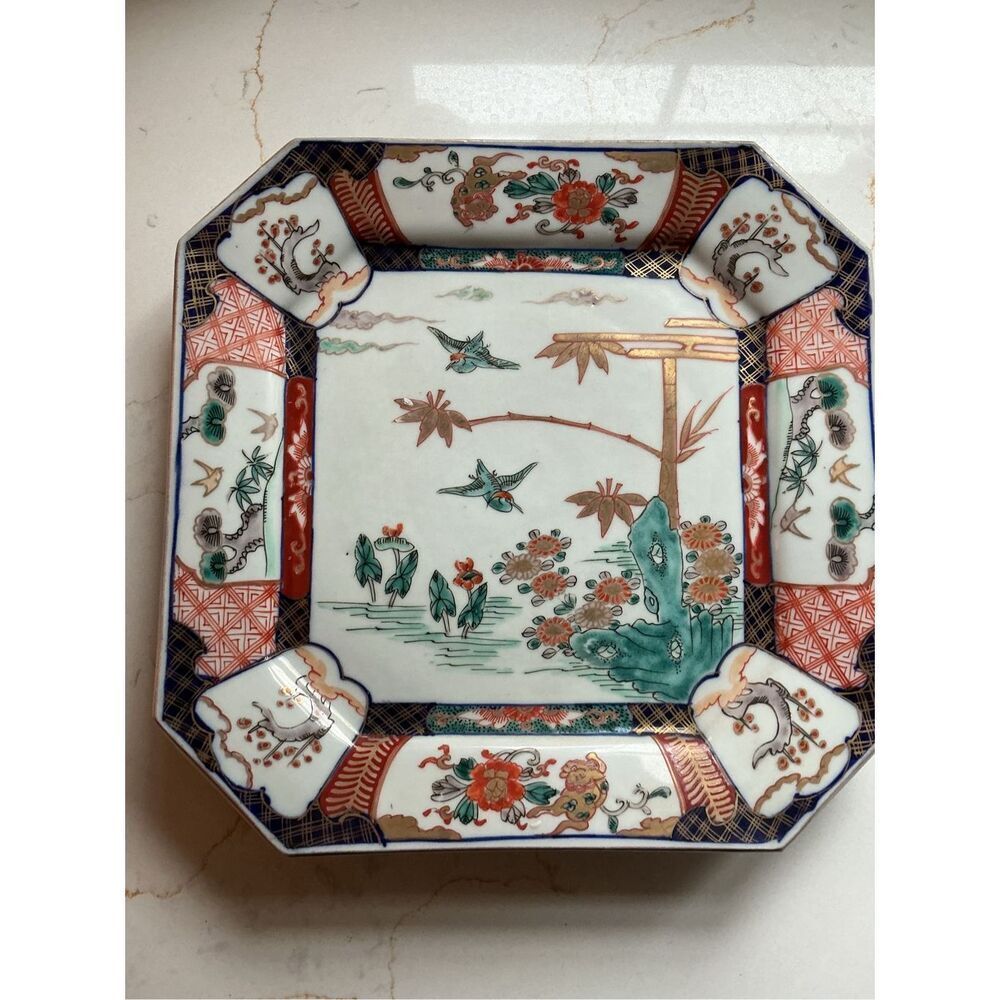 Meiji 19th Century Japanese Imari Octagonal Plate Charger 10” RARE